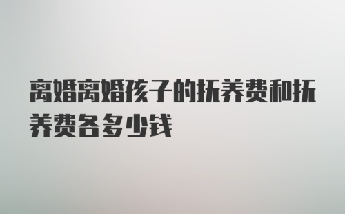 离婚离婚孩子的抚养费和抚养费各多少钱