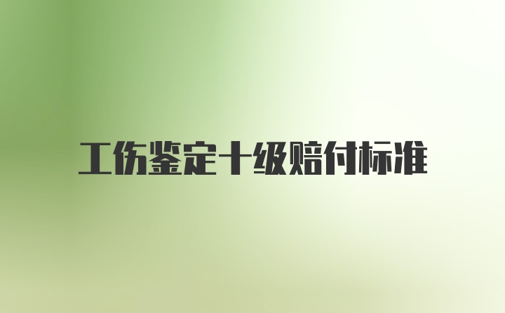 工伤鉴定十级赔付标准