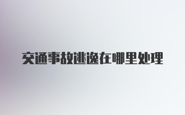 交通事故逃逸在哪里处理