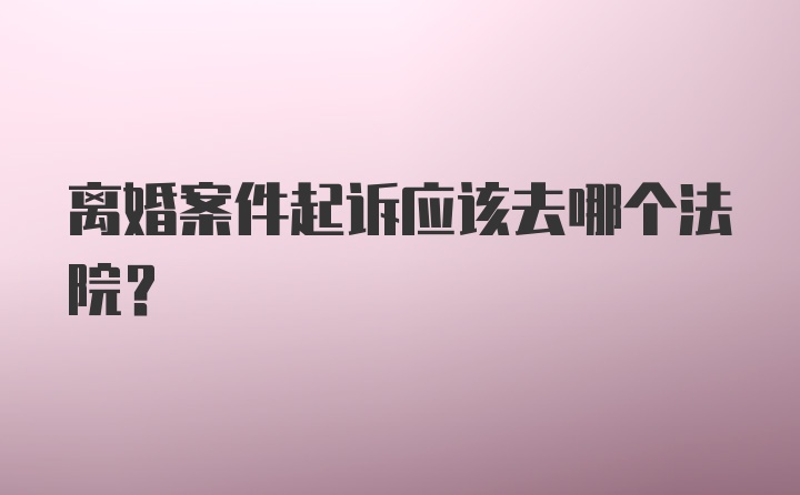 离婚案件起诉应该去哪个法院?