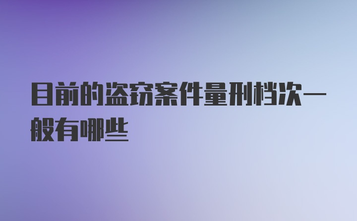 目前的盗窃案件量刑档次一般有哪些