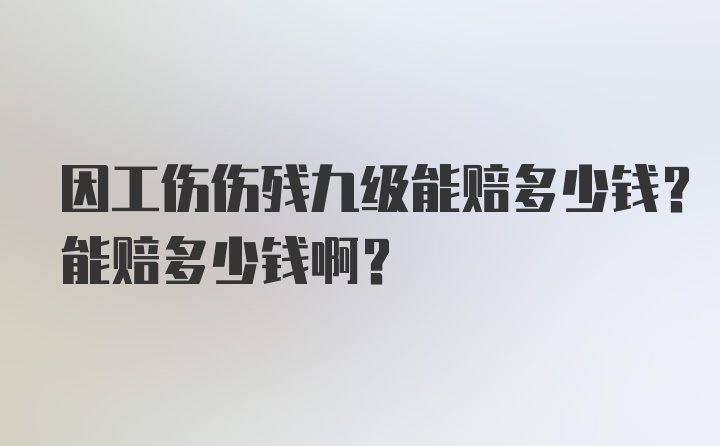 因工伤伤残九级能赔多少钱？能赔多少钱啊？