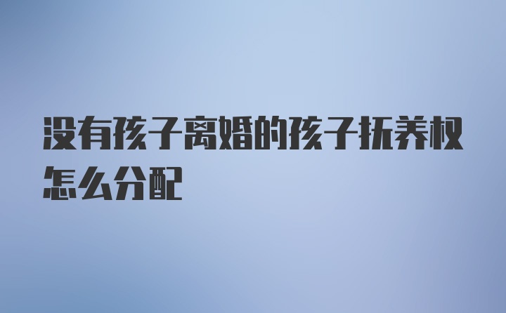 没有孩子离婚的孩子抚养权怎么分配