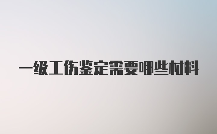 一级工伤鉴定需要哪些材料