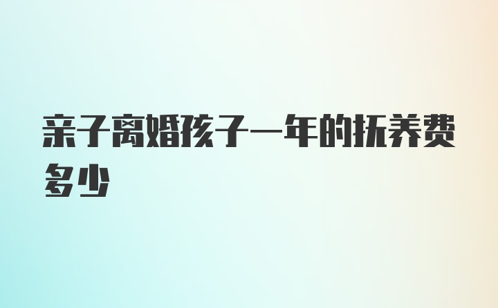 亲子离婚孩子一年的抚养费多少