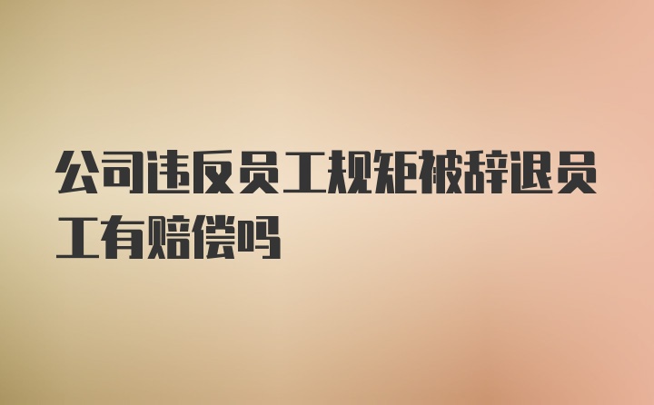 公司违反员工规矩被辞退员工有赔偿吗