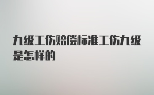 九级工伤赔偿标准工伤九级是怎样的