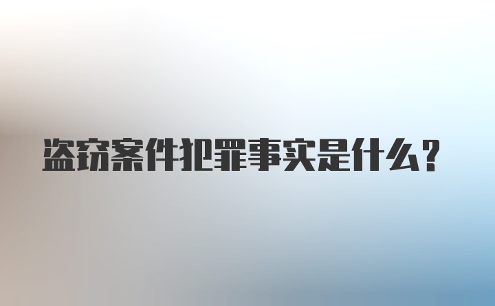 盗窃案件犯罪事实是什么？