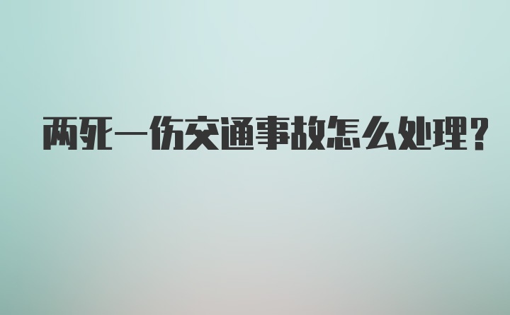 两死一伤交通事故怎么处理？