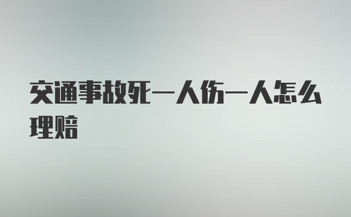 交通事故死一人伤一人怎么理赔