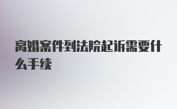 离婚案件到法院起诉需要什么手续