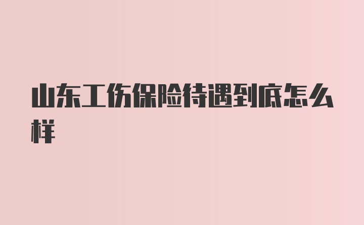 山东工伤保险待遇到底怎么样