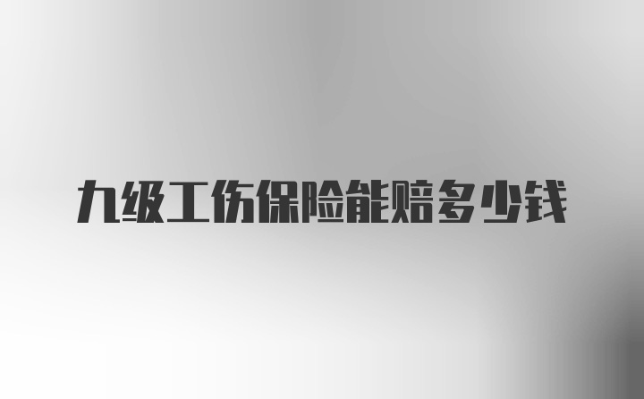 九级工伤保险能赔多少钱