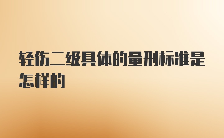 轻伤二级具体的量刑标准是怎样的