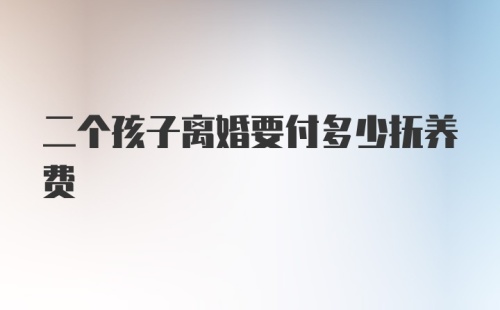 二个孩子离婚要付多少抚养费