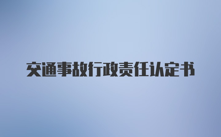 交通事故行政责任认定书