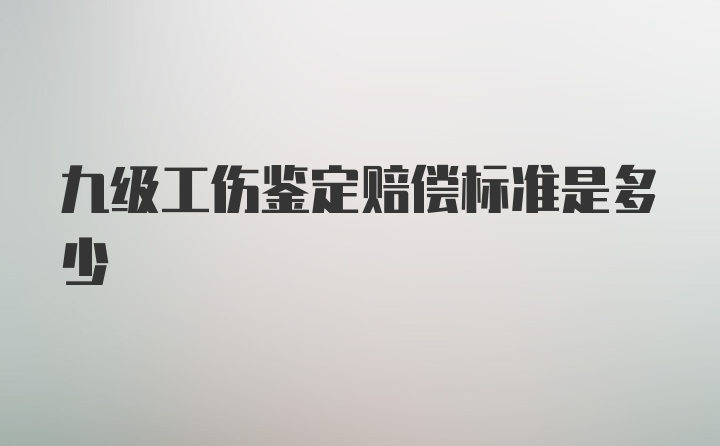 九级工伤鉴定赔偿标准是多少