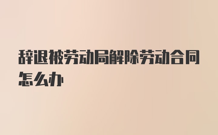 辞退被劳动局解除劳动合同怎么办