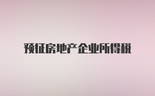 预征房地产企业所得税