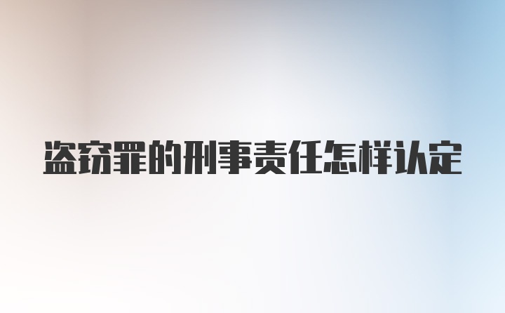 盗窃罪的刑事责任怎样认定