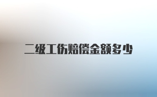 二级工伤赔偿金额多少