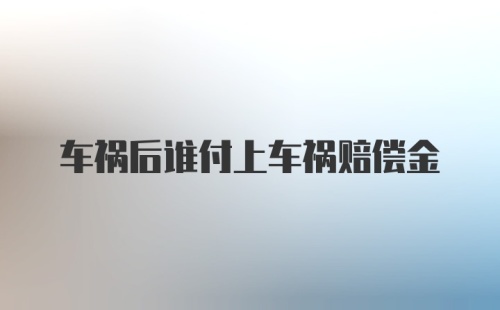 车祸后谁付上车祸赔偿金