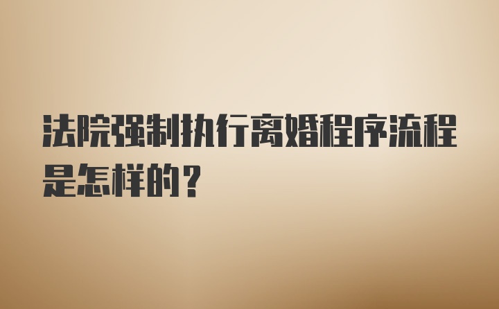 法院强制执行离婚程序流程是怎样的？