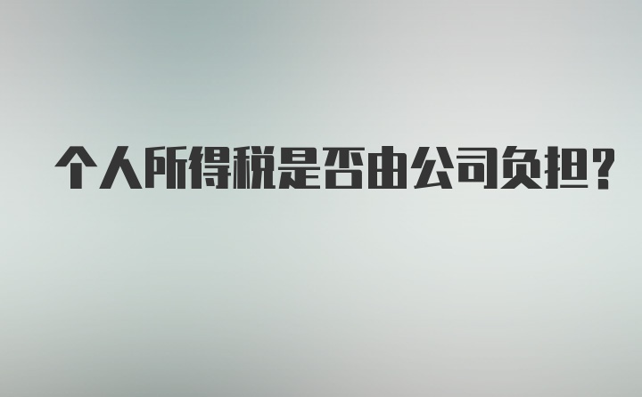 个人所得税是否由公司负担？