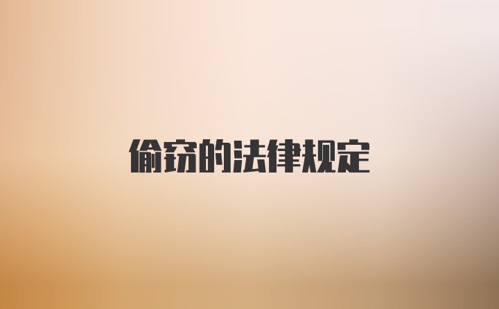 偷窃的法律规定