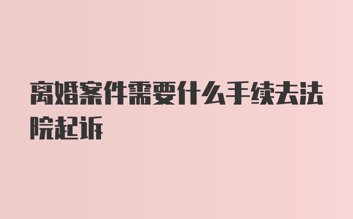 离婚案件需要什么手续去法院起诉