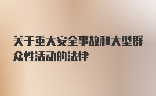 关于重大安全事故和大型群众性活动的法律