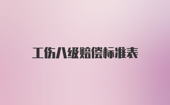 工伤八级赔偿标准表