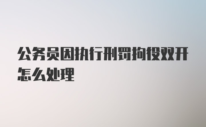 公务员因执行刑罚拘役双开怎么处理