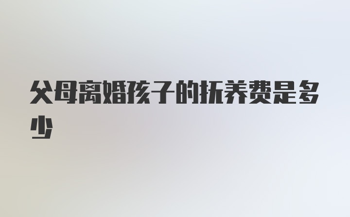 父母离婚孩子的抚养费是多少