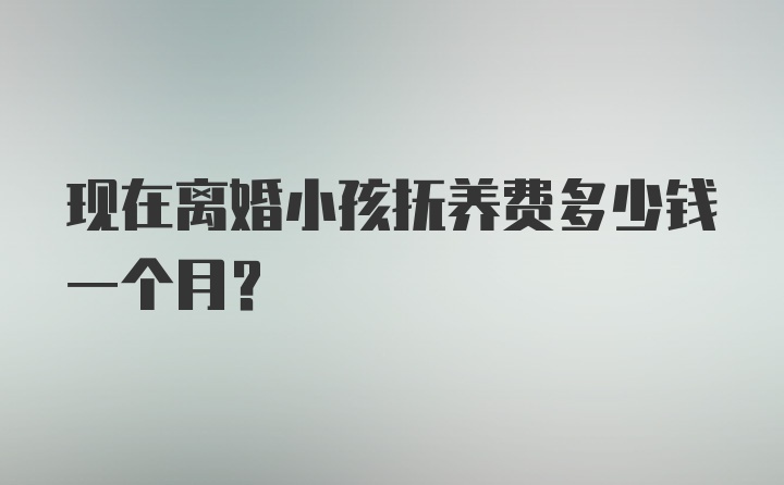 现在离婚小孩抚养费多少钱一个月？