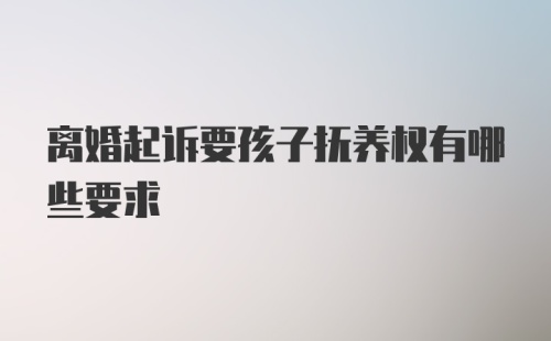 离婚起诉要孩子抚养权有哪些要求