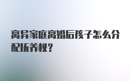 离异家庭离婚后孩子怎么分配抚养权?