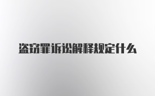 盗窃罪诉讼解释规定什么