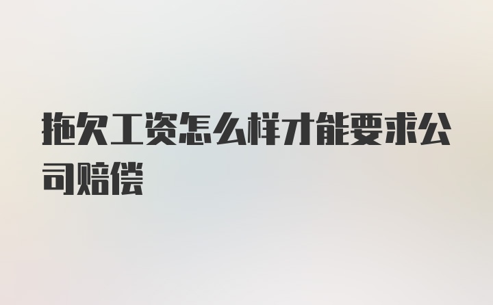 拖欠工资怎么样才能要求公司赔偿