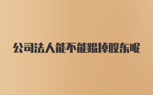 公司法人能不能踢掉股东呢