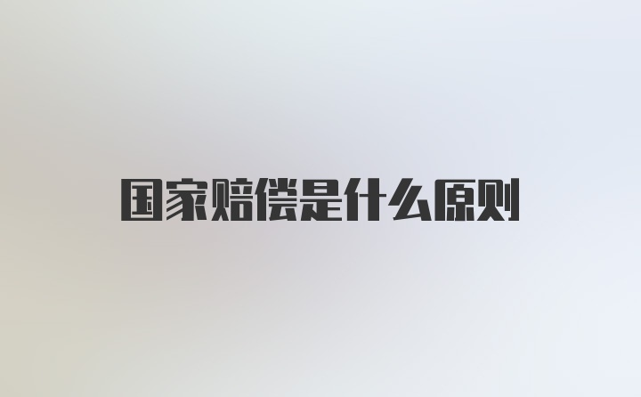 国家赔偿是什么原则