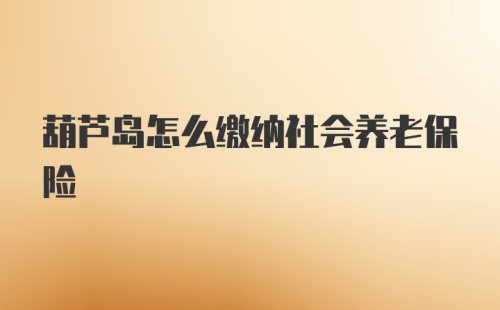 葫芦岛怎么缴纳社会养老保险