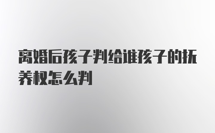 离婚后孩子判给谁孩子的抚养权怎么判