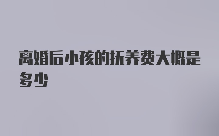 离婚后小孩的抚养费大概是多少