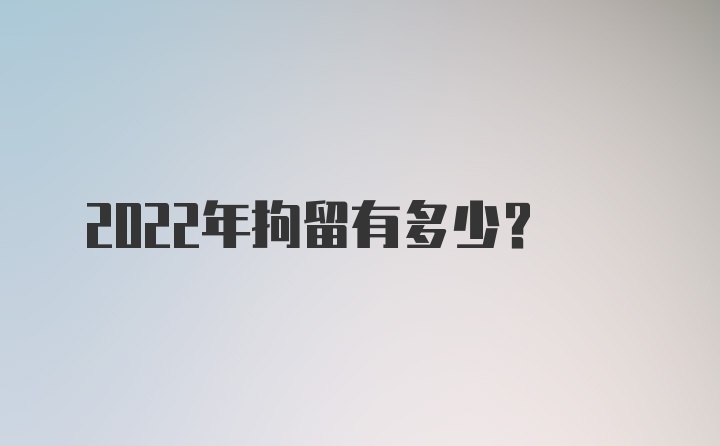 2022年拘留有多少？