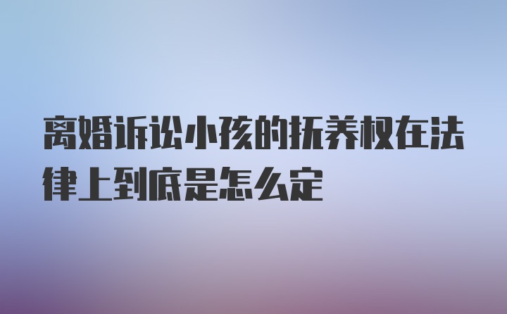 离婚诉讼小孩的抚养权在法律上到底是怎么定