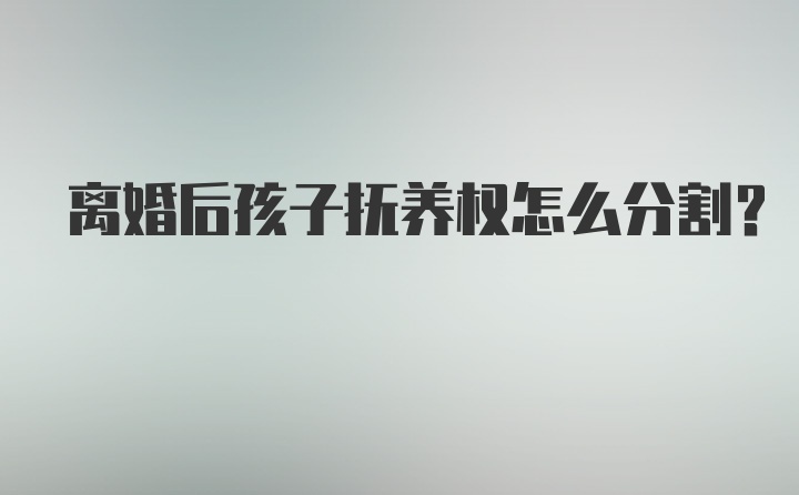 离婚后孩子抚养权怎么分割？