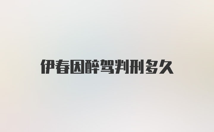 伊春因醉驾判刑多久