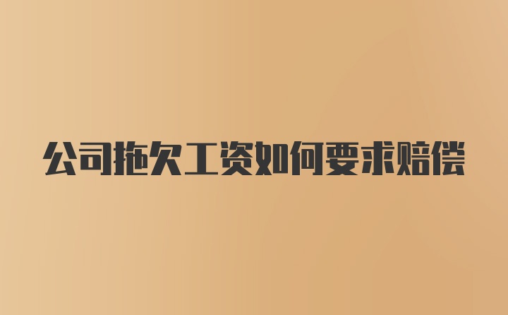 公司拖欠工资如何要求赔偿