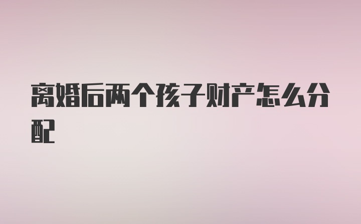 离婚后两个孩子财产怎么分配